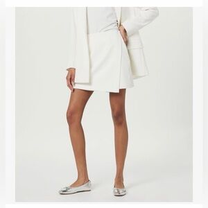 Women’s The Drop White A-Line Mini Skort Sz M Front Drape Overlay